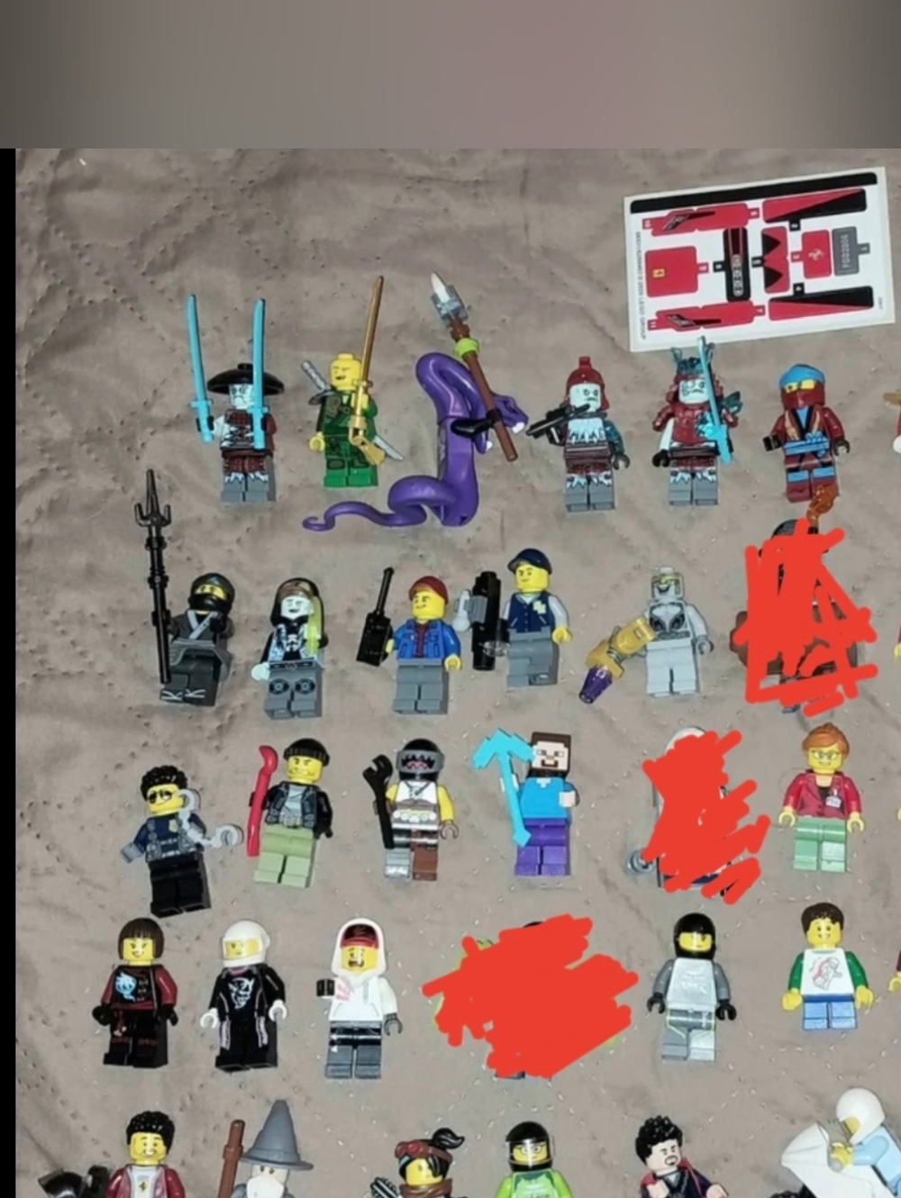 Lot of 37 Lego Minifigures w Accessories Star Wars Marvel City Ninjago Some HTF